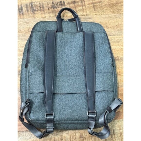 Tumi Sinclair Hanne Backpack Earl Grey Textured Canvas Leather Trim Brown Zipper - Picture 5 of 16